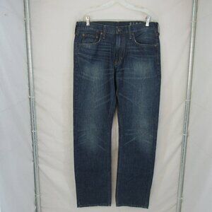 Bullhead Rincon Slim Straight Mid Rise Dark Wash Men's Blue Jeans Size 33X30.5